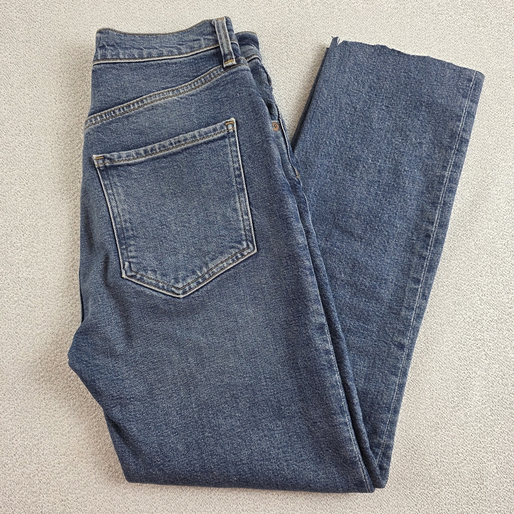Agolde Riley High Rise Straight Crop Jeans "Frequency" Wmn's 26